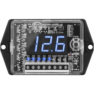 Taramps Automotive Digital Voltmeter and Sequencer VTS 5.1 Blue LED Automotive Car Audio 5 Sequencer Outputs SPL Mode  Protection, Digital Display, Car Audio Monitor, Black