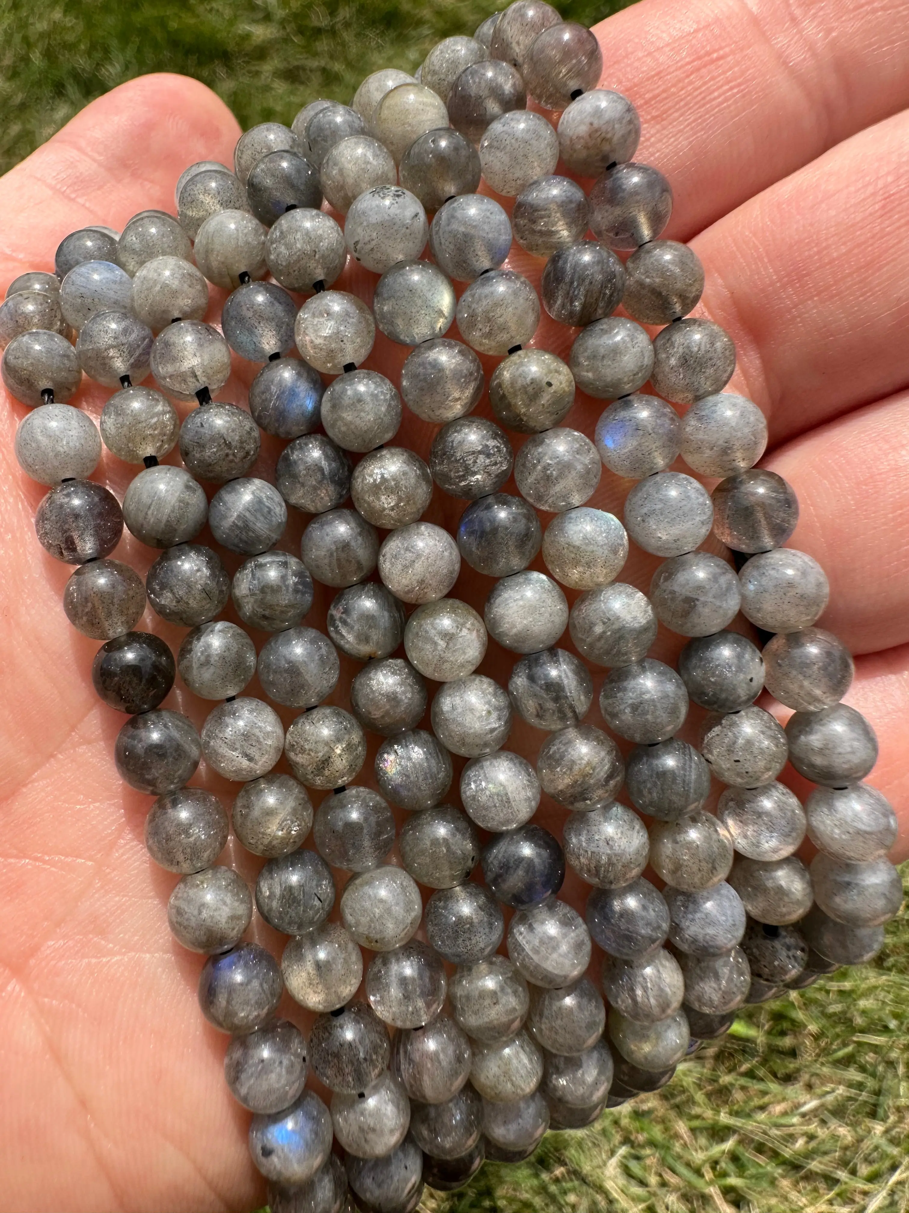 New Moon Beginnings Labradorite Bead Strand - Natural Beads in Gray Color