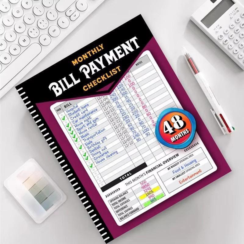 Budget Saving Challenge Accounting Book & Bill Payment Tracker, 48-Month Financial Planner Paperback with 960 Records, Expense Tracking, Bank Account & Debt Payoff Organizer, Family Budget Notebook for Monthly Financial Planning