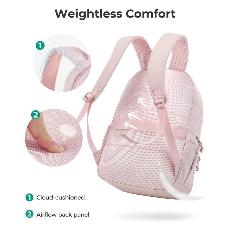 BAGSMART Quilted Laptop Backpack for Women–Regular Size with 32OZ Pockets Water-Resistant College & Travel Backpack, Fits 15.6”Laptop and Mini Size(11.4" × 8.2" × 4.3") Fits 9.7”Laptop TikTokShopHolidayHaul