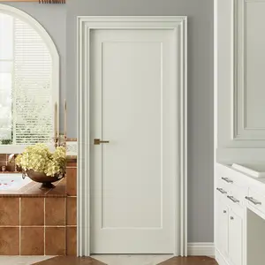 32"x80" 1-Panel Shaker Style White Primed Hollow Core Interior Molded Door Slab, NOT Pre-drilled and NOT Included Hardware, Pre-Assembled Interior Door for Pantry, Laundry, Closet