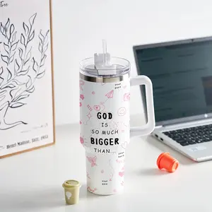 God Is Bigger Than Your Hurt Christian 40oz Tumbler with Handle – Faith Stainless Steel Insulated Travel Cup with Lid and Straw, Christian Encouragement Gift for Women