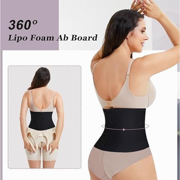 Black 360° Lipo Foam Ab Board – Post Surgery Abdominal Compression Board & Waist Support Wrap