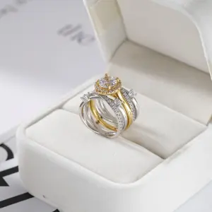 Jorrio 3ct Round Cut Bridal 2pcsRing Set Timeless Sparkle for Romantic Occasions, Ideal Luxury Gift for Her