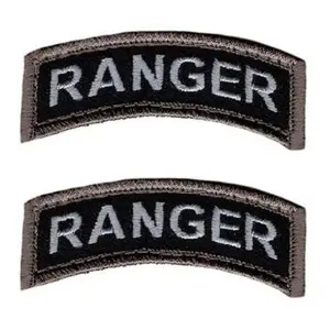 Ranger Tab Rocker Hook Patch [2.75 x .75 Inches] (MTR3) 2 Piece for Jackets, Vests, Hats, Backpacks, and Tactical Gears.