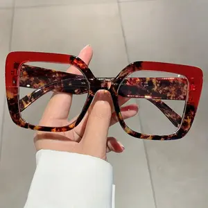 2026 Fashion Square Glasses Women Stylish Oversize MultiColor Glasses Frames Trendy Brand Design Eyeglasses for Decoration