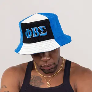 Phi Beta Sigma Corduroy Bucket Hat with 3D Embroidered Letters