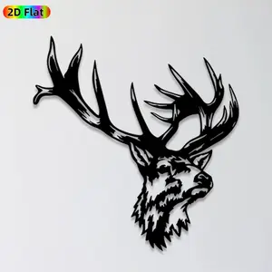 1pc Deer Head Metal Wall Art, Majestic Deer Head Statue Mural, Ideal Gift for Christmas, New Year, Nature & Wildlife Enthusiasts, Rust-Resistant Metal Wall Decor Wall Sculptures, Perfect for Living Room Wall & Garden Fence, Unique Outdoor & Indoor Decor