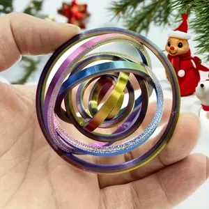 3D Printed Fidget Spinner, Fidget Gadget, Stress Relief Fidgeting, Comfortable Rotating Top, Colorful Stripes, Durable Abs Polymer, 360° Rotation, Office and Home Use, Creative Gift Idea