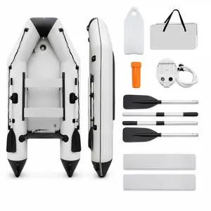 High-Value 10 ft Foldable Inflatable Dinghy Boat, Portable Raft with Drop-Stitch Rigid Floor for Lake Fishing & Camping