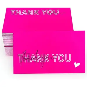 Thank you for your purchase cards client appreciation business Cards Package Insert for online business Pack of 100 Hotpink