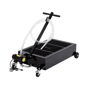 GARVEE 20GAL Oil Drain Pan with 180W Electric Pump, 110V Metal Oil Change Cart Featuring 8FT Hose & Folding Handle for Cars, SUVs, Trucks, Buses, and RVs in Black