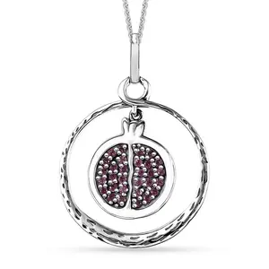 Shop LC Artisan Crafted  Rhodolite Garnet 1.40 ctw Pendant Necklace in Sterling Silver 20 Inches