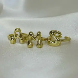Gold Plated Chunky Initial Ring