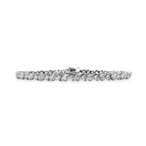 Ezra 18k White Gold Plated Infinity Tennis Bracelet with Simulated Diamond Crystals