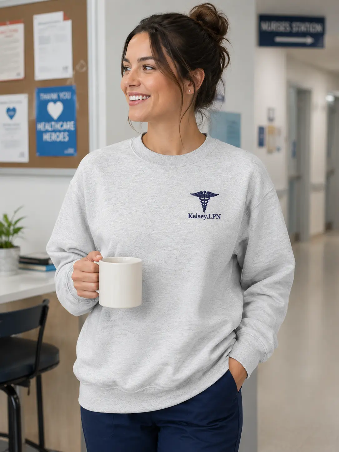 Custom LPN Embroidered Sweatshirt, Licensed Practical Nurse Crewneck, Nurse Graduation Gift, Nursing School Pullover