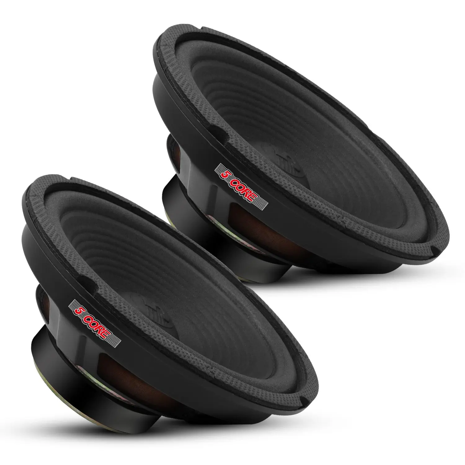 5 Core 8in Dual Subwoofer Speaker Driver - 1000W Combined Peak Power, 4Ohm Steel Frame Replacement, 500W Peak for Car Audio Stereo System Upgrades with Deep Powerful Subwoofer Stereo Sound