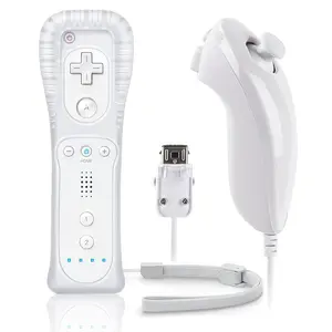 Wii Remote Controller with Nunchuck Set, Compatible with Nintendo Wii/wii U, Includes Silicone Protective Case and Wrist Strap