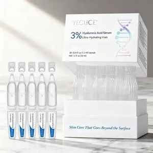 Yecuce Hyaluronic Acid Single Use Serum 30pcs, Moisturizing and Plumping, Skincare, Essential Oil Infused