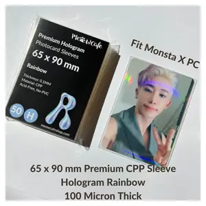 Meowcafe Premium Holographic CPP Photocard Sleeve - [Hologram Rainbow] (57x88mm, 61x91mm, 65x90mm, 73x103mm, 104x153mm)
