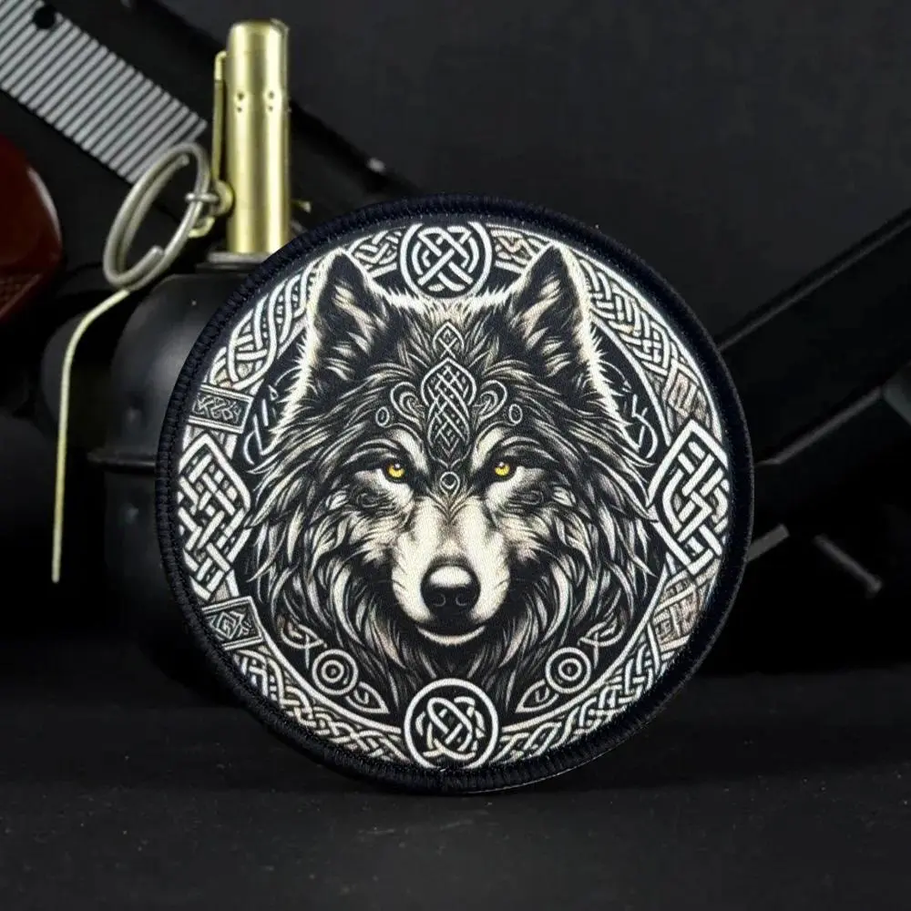 The Fierce Wolf King  Morale Tactical Patch Appliques Military Hook Loop Patches for Clothing Accessories Vest Backpack Stickers Patch Design
