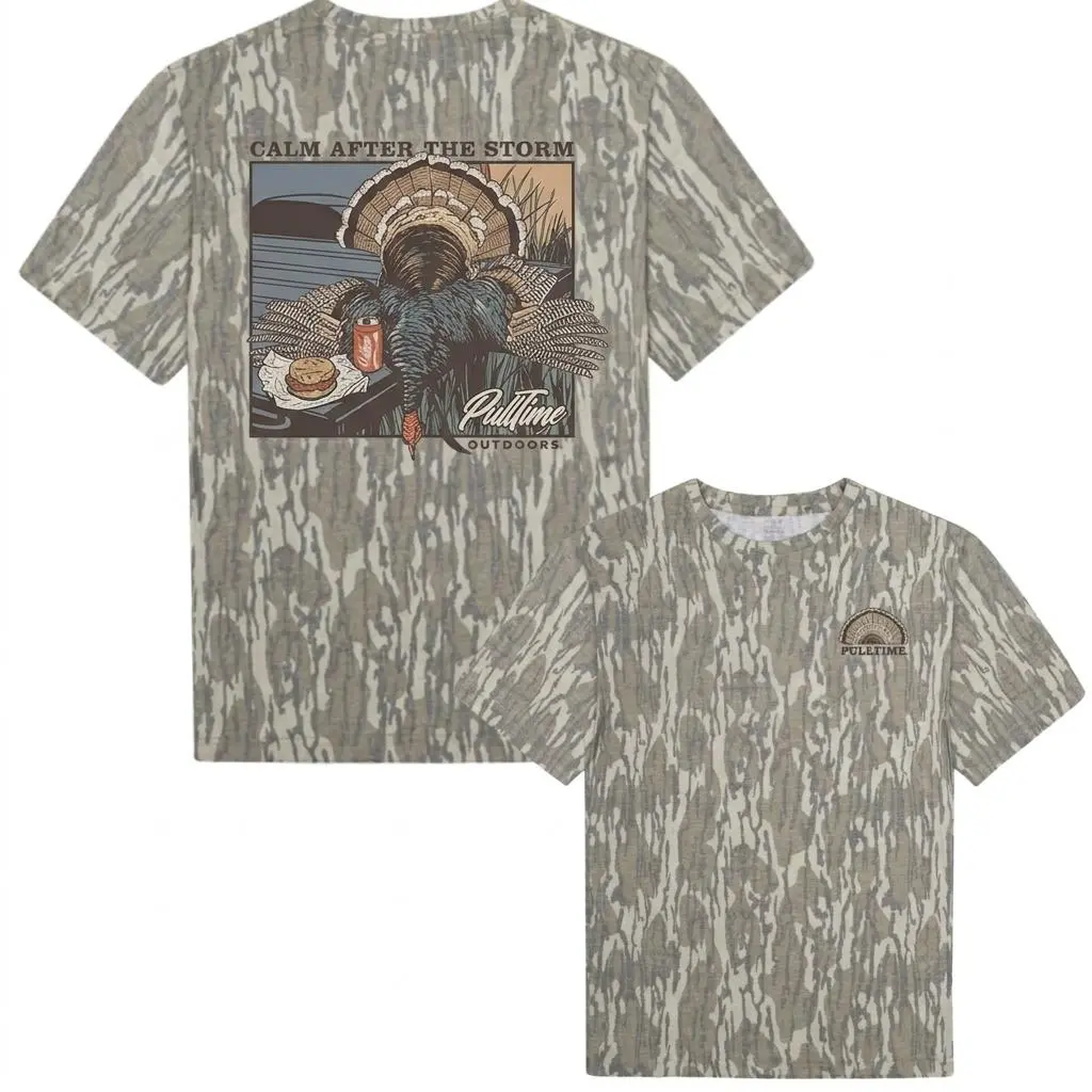 Calm After The Storm Turkey Hunting Bottomland Camo Shirt, Outdoor Graphic Tee, Vintage Fieldwear