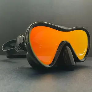 Adult Snorkeling Diving Mask with Tempered Glass, UV Protection & Waterproof Goggles, Pack in Black Case