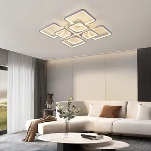 Modern Square LED Ceiling Light, 82cm Adjustable Color Temperature, Bright Geometric Design, Ideal for Living Room Bedroom Kitchen, Home Ceiling Lighting