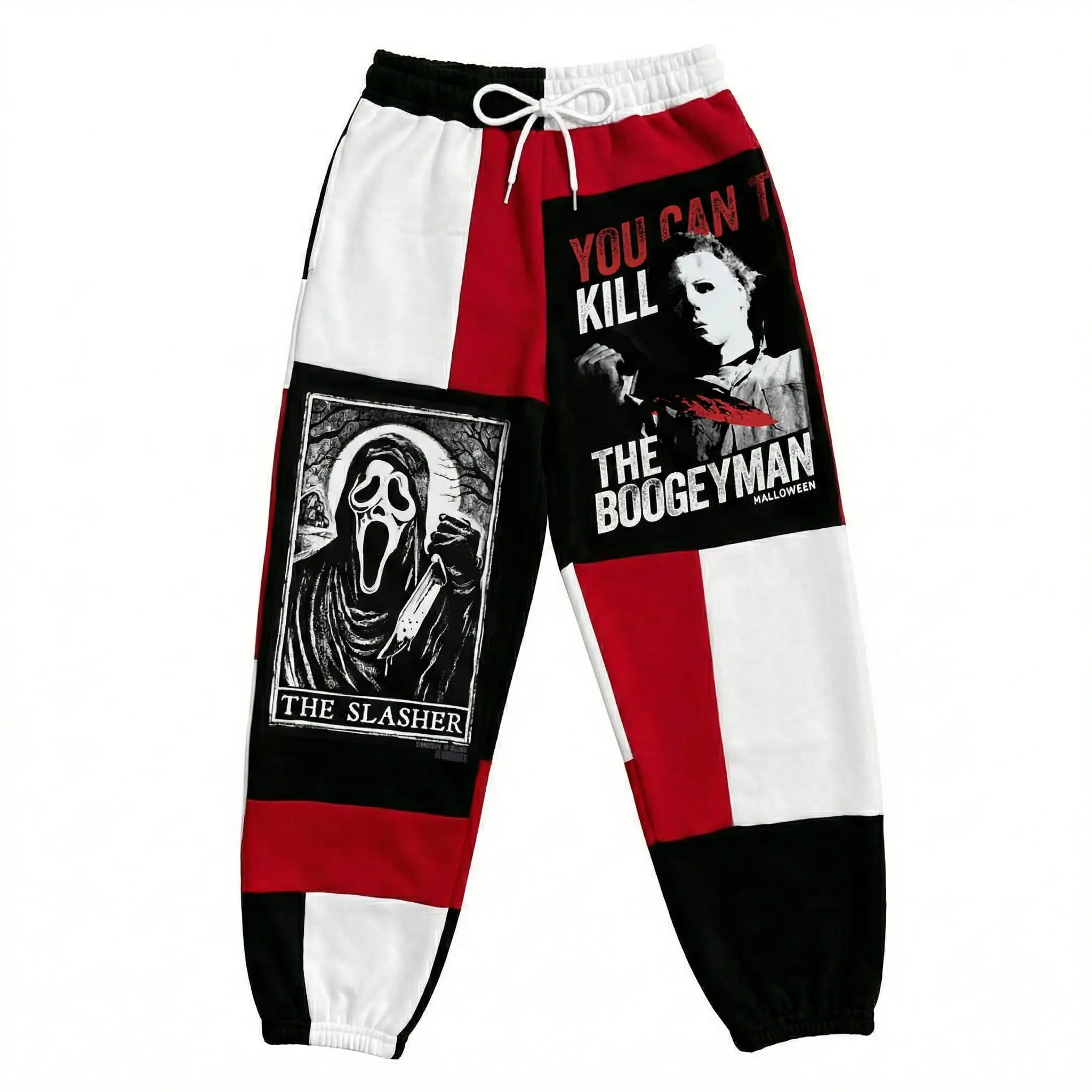 Scream Ghostface Halloween Sweatpants, Upcycled Reworked Jogger Pants, Slow Fashion Spooky Streetwear Pants, Fall Winter Pants, For Men & Women, Gift For Horror Movie Lovers