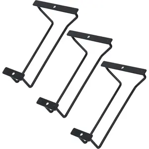 7-Inch Black Wine Glass Rack, 3 Pack 1 Row Under Cabinet Stemware Wine Glass Holder for Bar Kitchen Home Storage