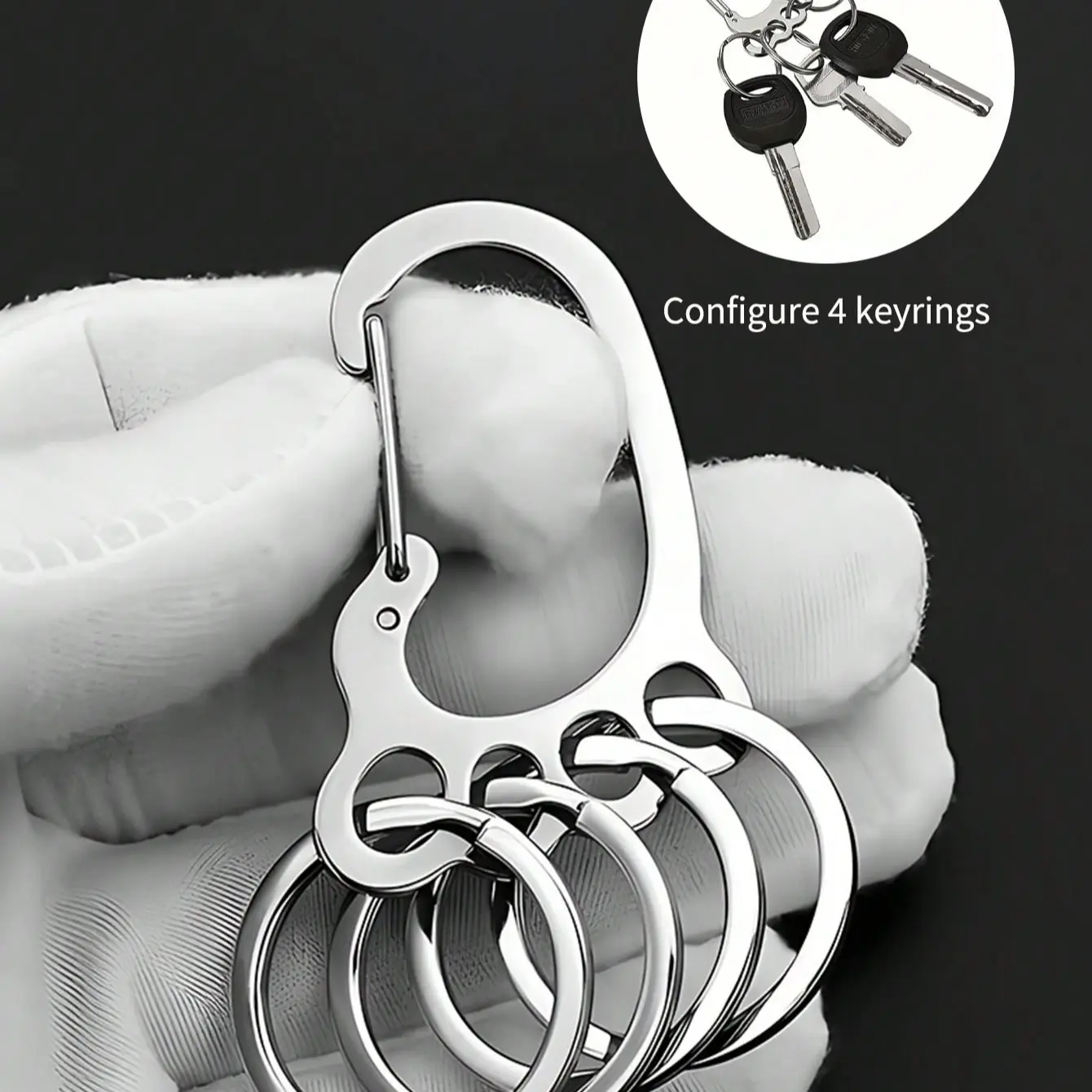 Footprint Keychain, Multi-Ring Key Holder, Hanging Key Ring, Storage Key Chain, Practical Key Clip, Stainless Steel Keychain, Durable Car Home Gift