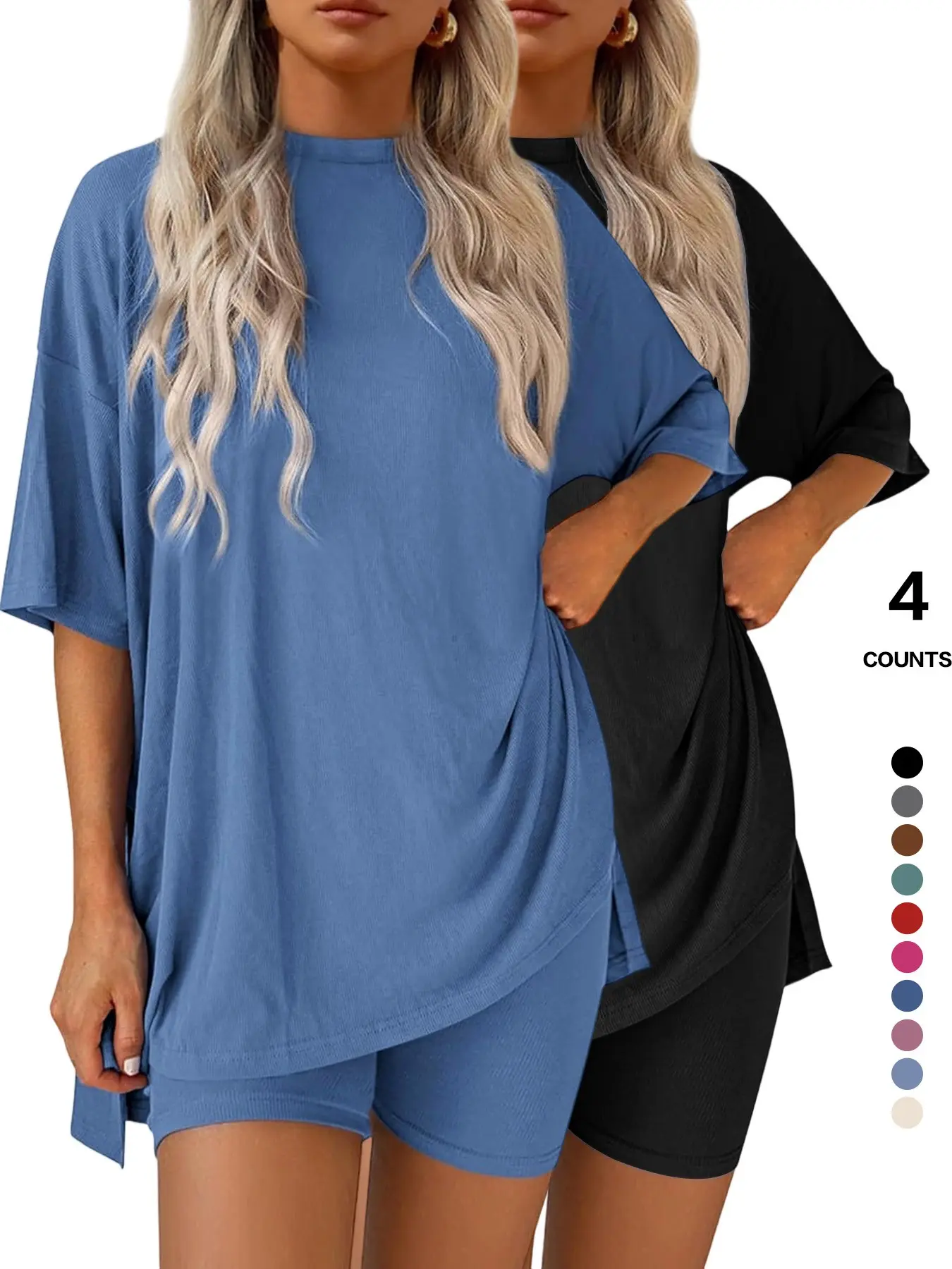 Lounge Set Cozy Mama Set, Women 2 Piece, Oversized Crew Neck T-Shirts for Comfort and Style Lounge Set Cozy Mama Set, Women 2 Piece, Oversized Crew Neck T-Shirts for Comfort and Style