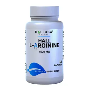 HALLUSA NATURAL L-ARGININE Supplement 1500 mg - 60 Capsules for Muscle Support & Nitric Oxide Circulation - Optimum Fitness & Health - Healthcare