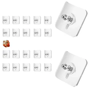 Self-Adhesive Photo Frame Hooks, 20PCS (Buy 10 Get 10 Free) - Stainless Steel & Ceramic, Smooth Lightweight Wall Mount Hooks for Bathroom, Kitchen Home Organization & Decoration