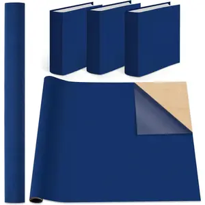 Book Cloth Cover for Binding 40 x 16 Inch Self Adhesive Fabric Book Binding Cloth Archival Supplies for Books Album Scrapbooking Documents(Dark Blue)