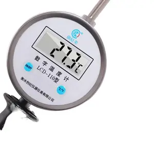 Insertable digital thermometer, soil thermometer, temperature gauge with extended probe for measuring temperature in hay bales, septic tanks