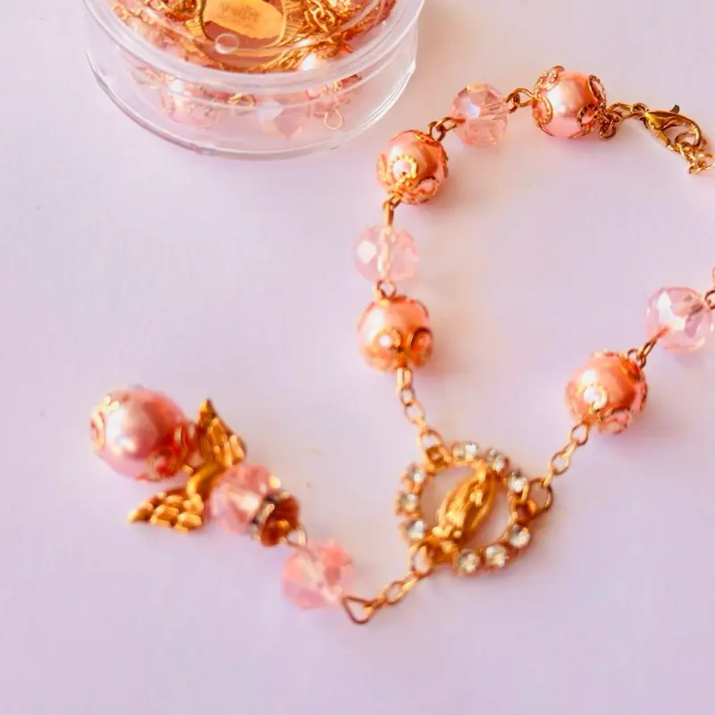 Virgen de Guadalupe rosa/oro