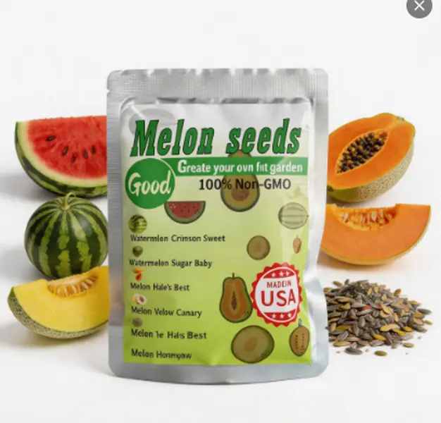 6 Packs Mixed Melon & Squash Seeds, Variety Pack Premium Fruit & Vegetable Seeds, Easy to Grow for Outdoor Home Garden Yard Backyard Planting