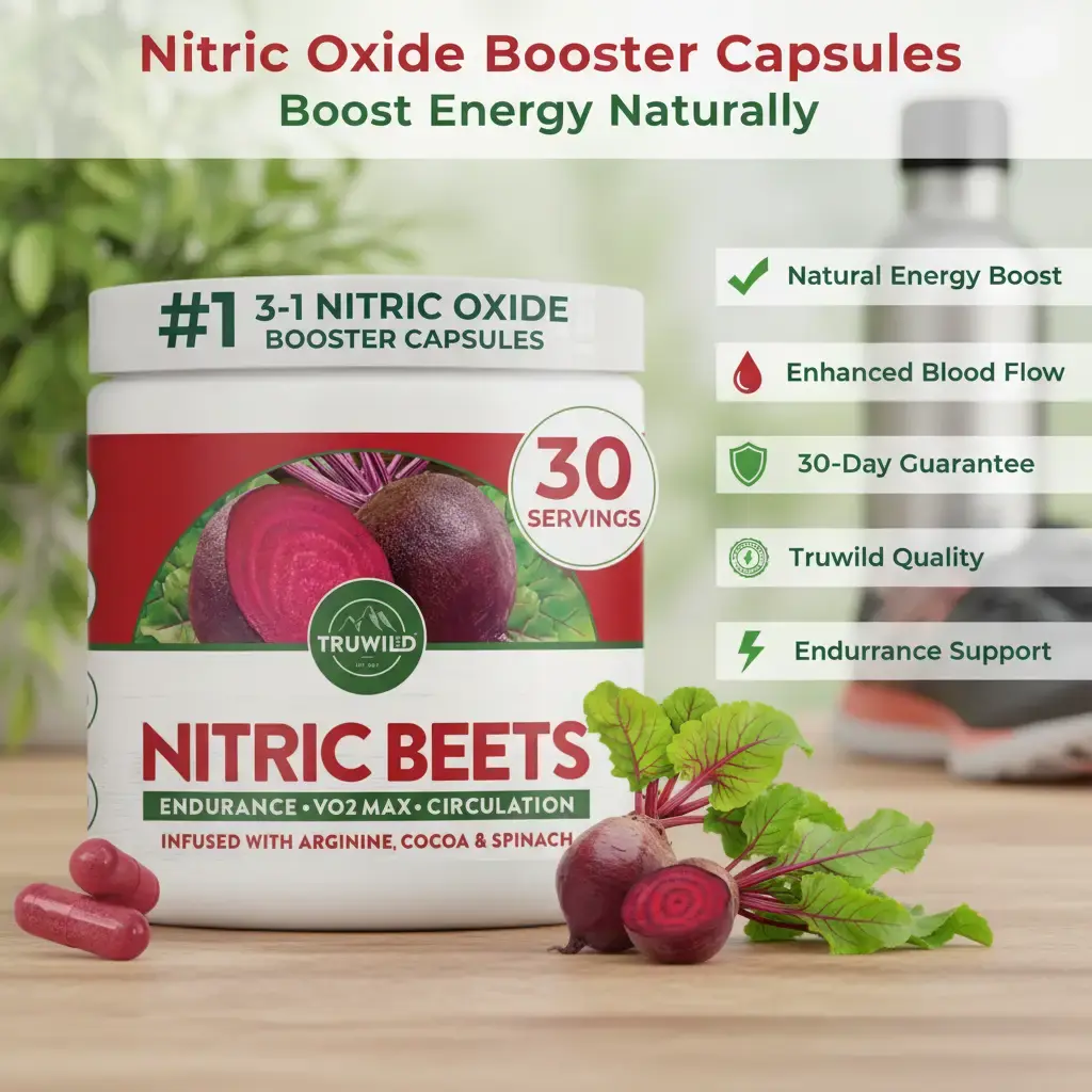 Truwild Beet Root Nitric Oxide Booster  | Boost Stamina, Energy & Blood Flow Naturally | 30-Day Satisfaction Guarantee