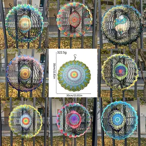 3D Rotating Mandala Wind Spinner, Creative Bird-themed Stainless Steel Hanging Decor for Outdoor Garden, Balcony & Yard