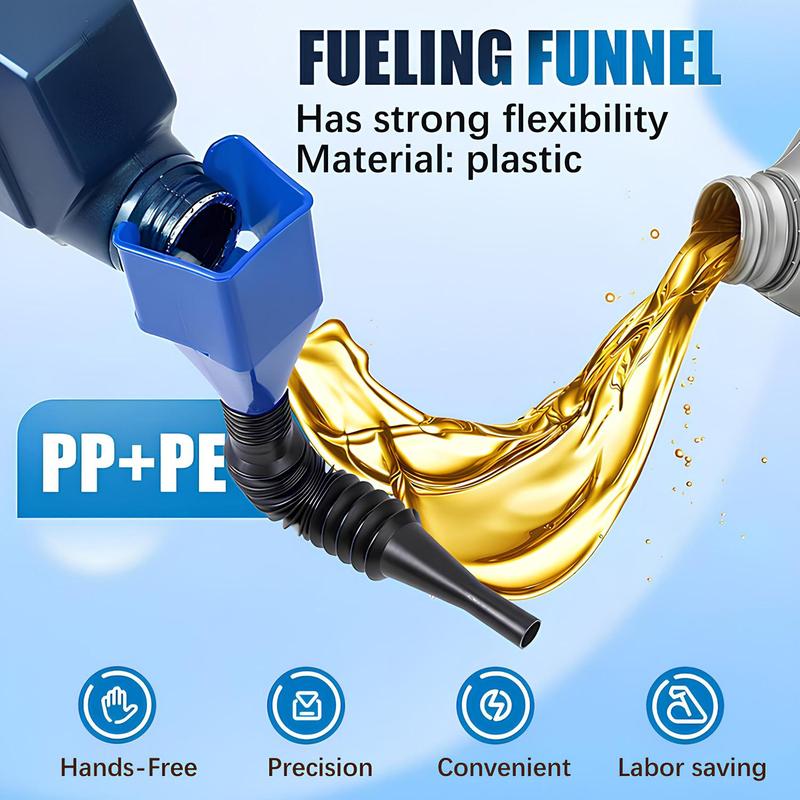 Oil Funnel for Automotive Use, Universal Wide Mouth Fuel Funnel, Hands-Free Automotive Funnel with Flexible Extended Hose, Easy to Carry for Cars, Trucks, Motorcycles Oil Funnel for Automotive Use, Universal Wide Mouth Fuel Funnel, Hands-Free Automotive Funnel with Flexible Extended Hose, Easy to Carry for Cars, Trucks, Motorcycles