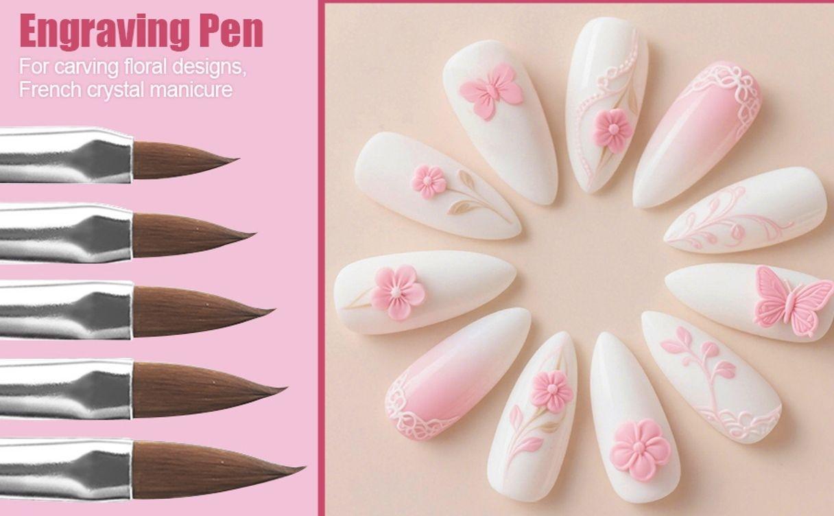 Nail Dotting Tools 32PCS Double-ended Nail Art Brushes Kit Nail Art Gel Polish Liner Brushes Design Pen For Nail Drawing And Nail Paint Brushes Small Detail Brushes