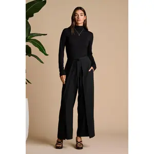 Roule Turtleneck Top | Black