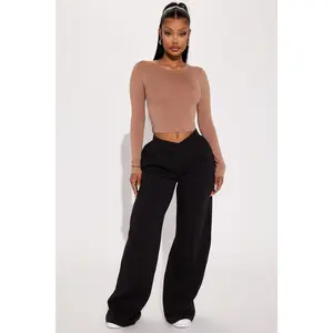 Cassandra Cross Over Lounge Pant - Black