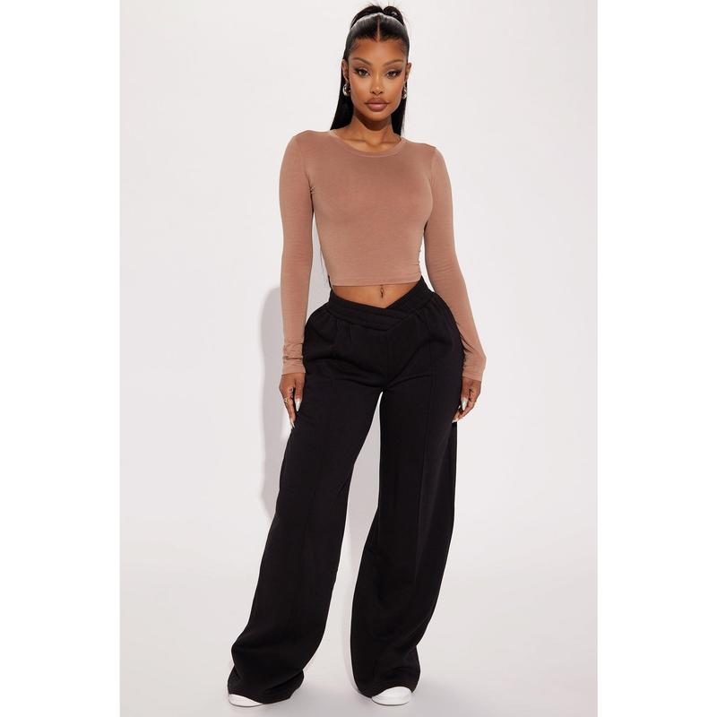 Cassandra Cross Over Lounge Pant - Black