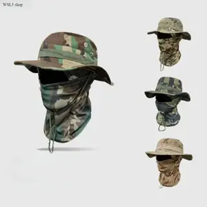 Unisex Camouflage Bucket Hat - Lightweight, UV-Protective, Windproof, Breathable Outdoor Hat with Adjustable Drawstring for Fishing, Hiking, Summer Adventures
