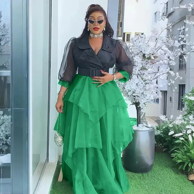 muslim formal dress Modest Muslim Women’s Glamor Mesh Overlay Formal Dress with Embellished  Rhinestones