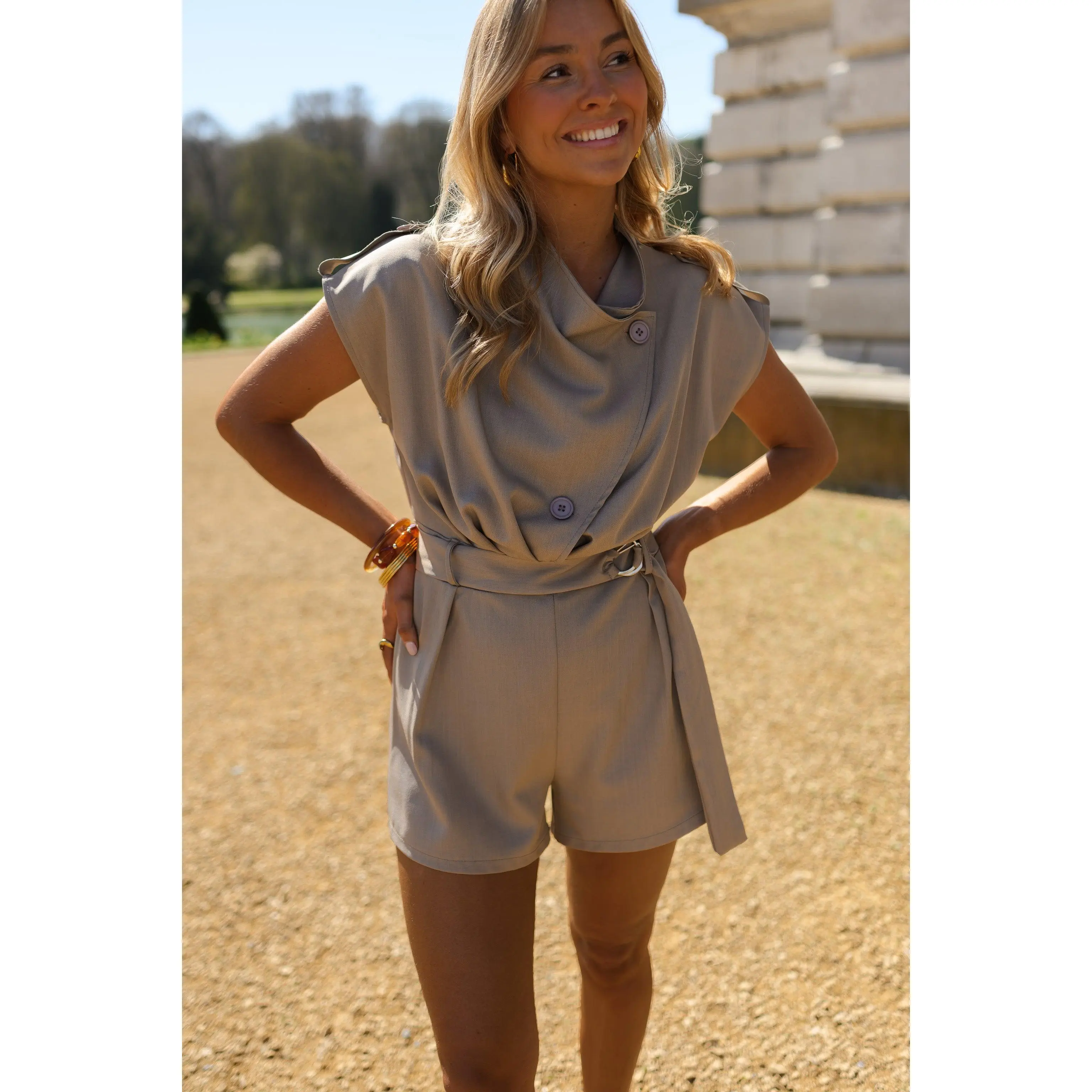Taupe Nesra Romper