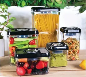 Stainless Steel Pump Vacuum Storage Containers - Airtight Seal & Freshness Guaranteed - BPA-Free & Lifetime Guarantee - Smart Kitchen Hacks for Efficient Food Storage Canister Organiser Organizer