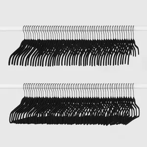 100pk Combo Pack Suit/Shirt Flocked Hangers Black - ™